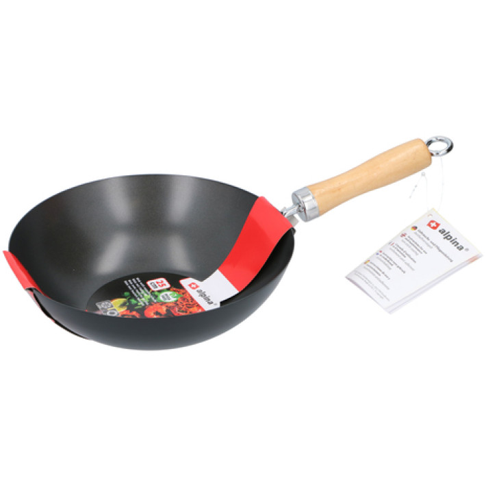 Wok s drvenom ručkom
