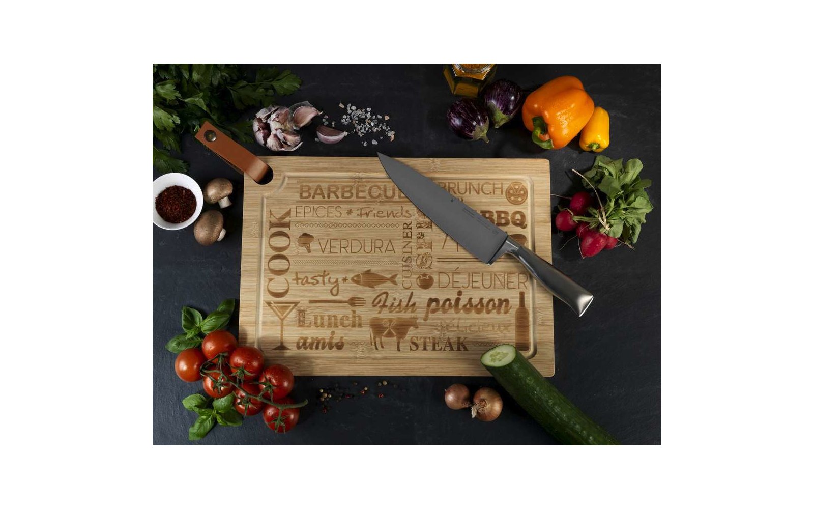 DASKA ZA REZANJE OD BAMBUSA 39,5 X 28 CM, BAMBUS - Slika 6