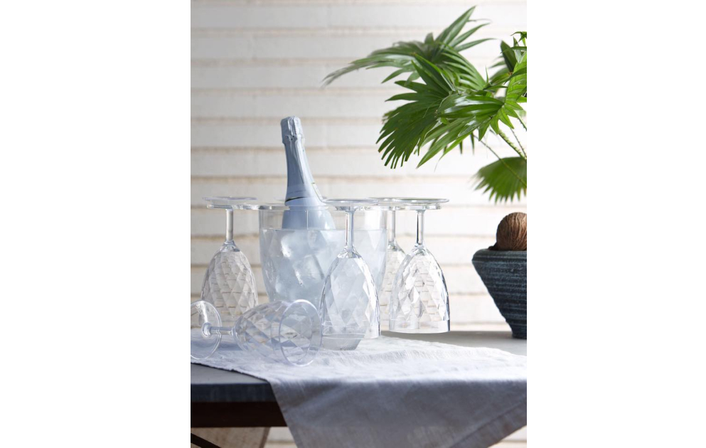 DRŽAČ ZA BOTELJE SA KOMPLETOM ČAŠA ZA VINO 6kom