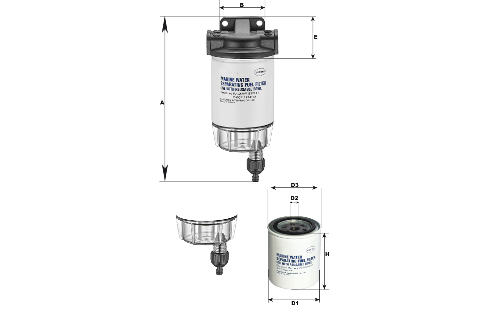 FILTER ZA ODVOJENJE VODE / GORIVA S NOSAČEM
