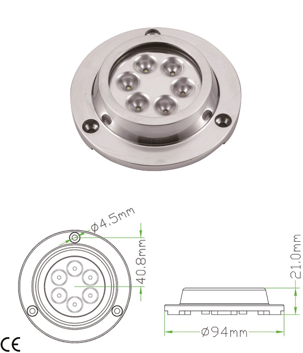 PODVODNO LED SVIJETLO BIJELO 9x3W