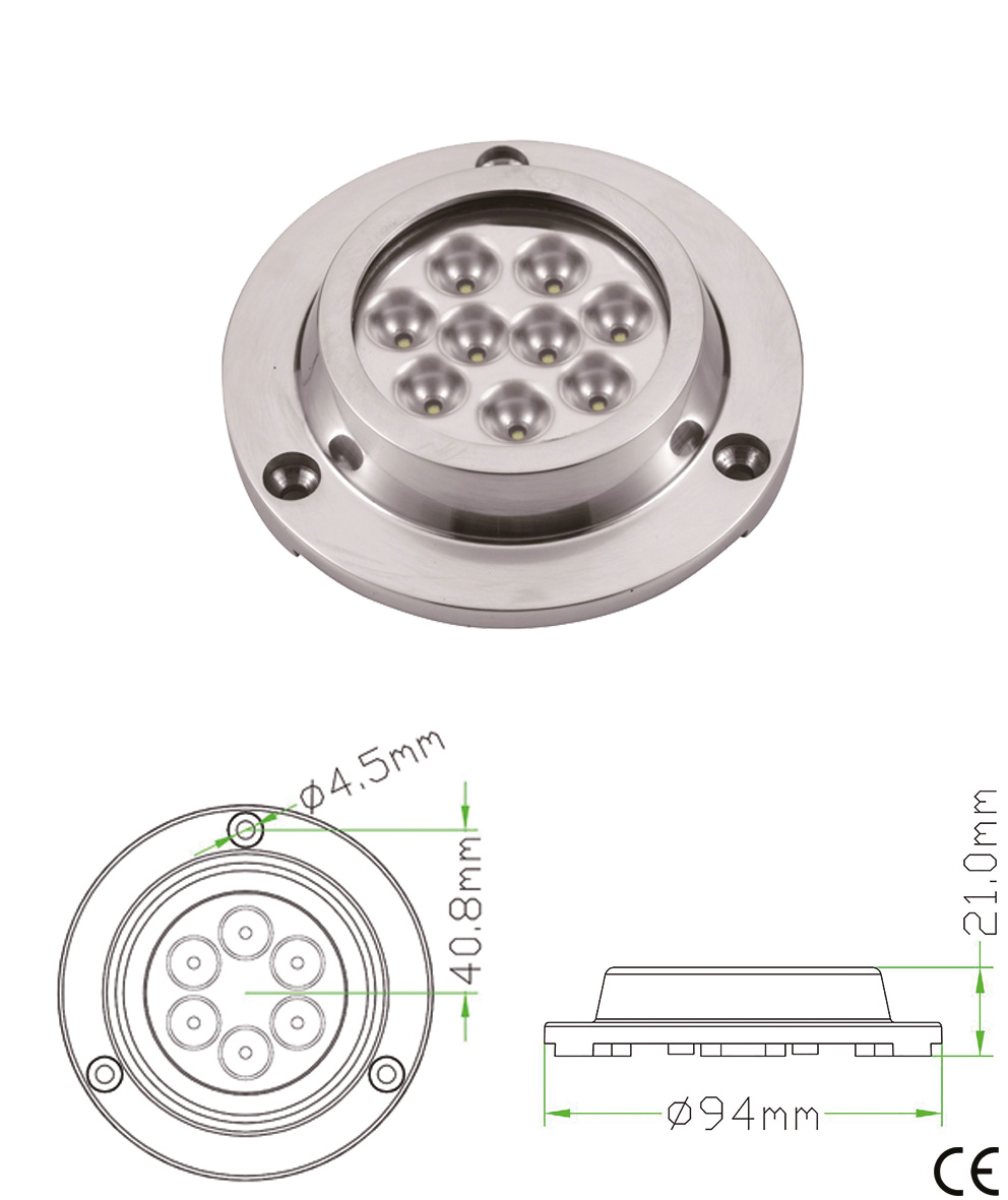 PODVODNO LED SVIJETLO BIJELO 9x3W
