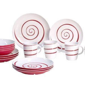 Crveni set posuđa 16 kom 