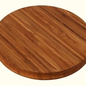 Okrugla daska za rezanje od tikovine.